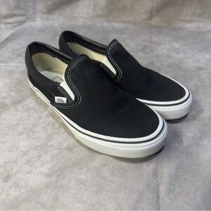 VANS Off The Wall Black Unisex Skateboard Shoes Slip On M-6 W-7.5